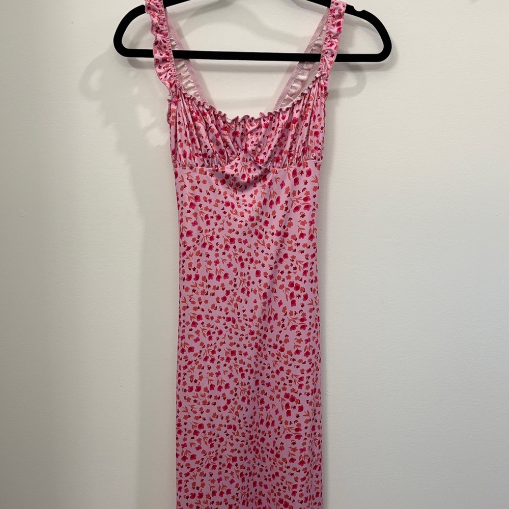 Pink Floral Maxi Dress